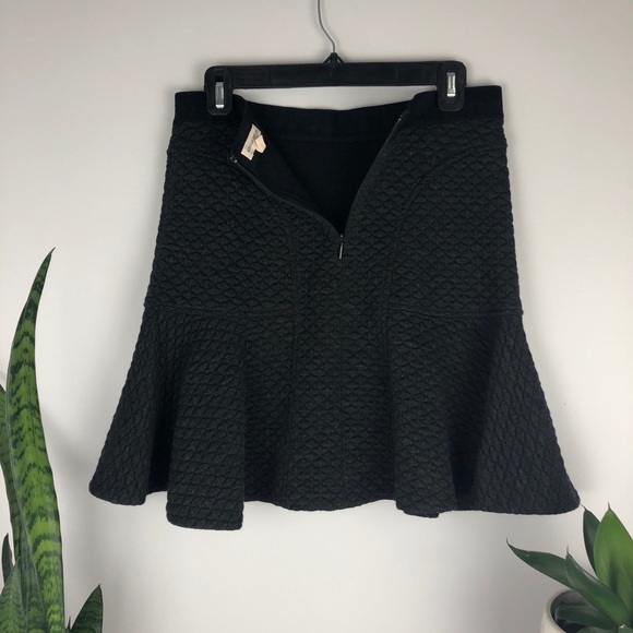 Rebecca Taylor Charcoal Textured Flounce Skirt - Picture 8 of 12